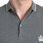 Elegant Grey Cotton Polo T-Shirt