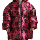 Elegant Rose Print Quilted Jacket