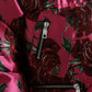 Elegant Rose Print Quilted Jacket