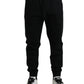 Elegant Black Jogger Pants - Cotton & Nylon Blend