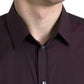 Elegant Maroon Martini Dress Shirt