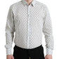 Elegant White Cotton Slim Fit Dress Shirt