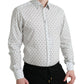 Elegant White Cotton Slim Fit Dress Shirt