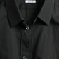 Elegant Slim Black Silk Blend Dress Shirt