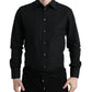 Sleek Black Slim Fit Italian Dress Shirt