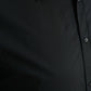 Sleek Black Slim Fit Italian Dress Shirt