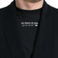 Elegant Black Cashmere Robe with Waist Belt