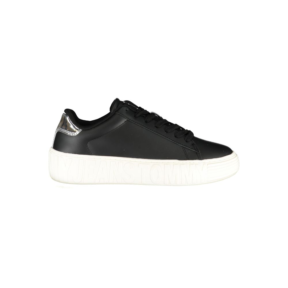 Black Leather Women Sneaker