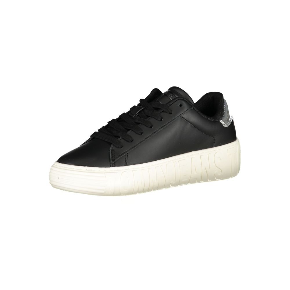 Black Leather Women Sneaker