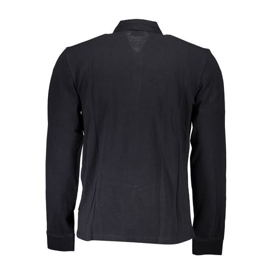 Black Cotton Men Polo Shirt