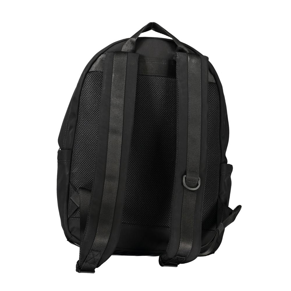 Black Polyester Men Backpack