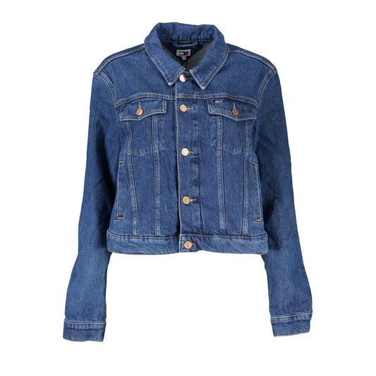 Blue Cotton Women Jacket