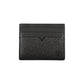 Sleek Black Leather Card Holder with Contrast Detail