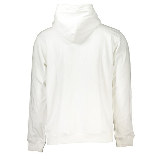 Elegant White Hooded Sweatshirt with Embroidery