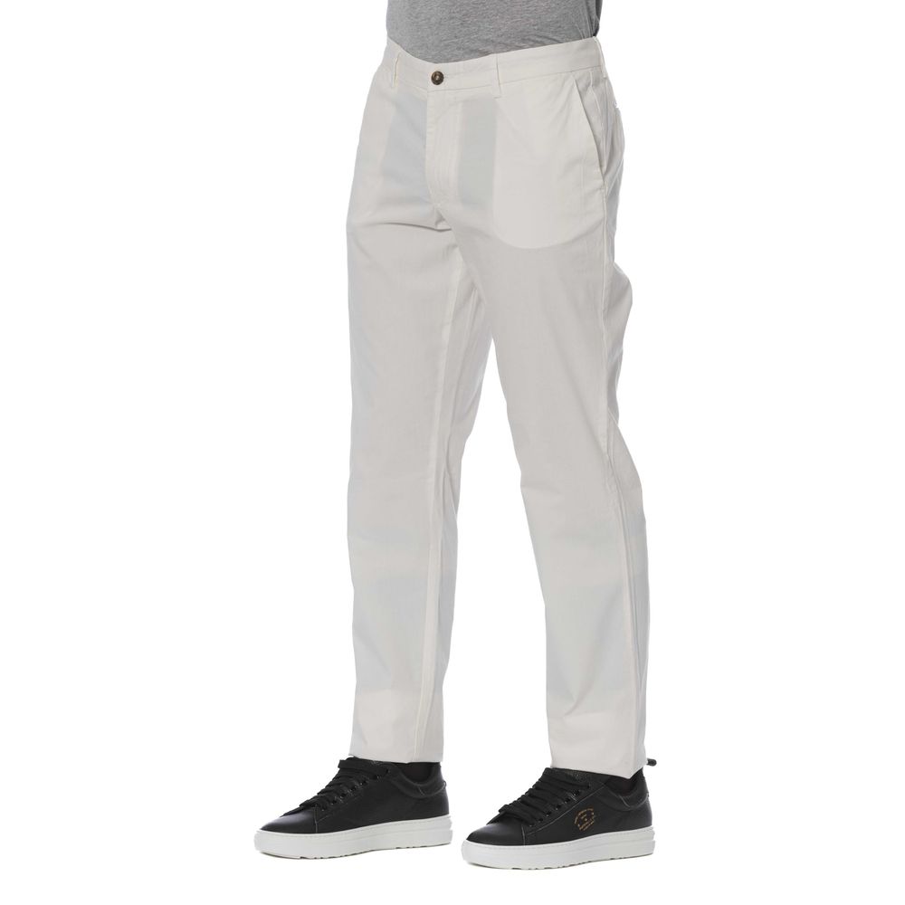 White Cotton Men's Trouser