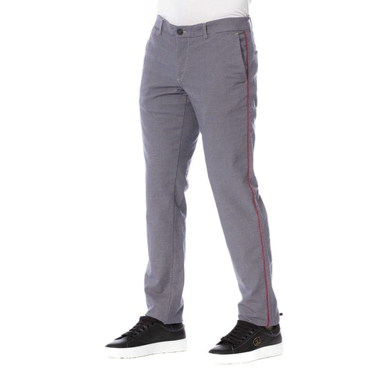 Blue Cotton Men Pants