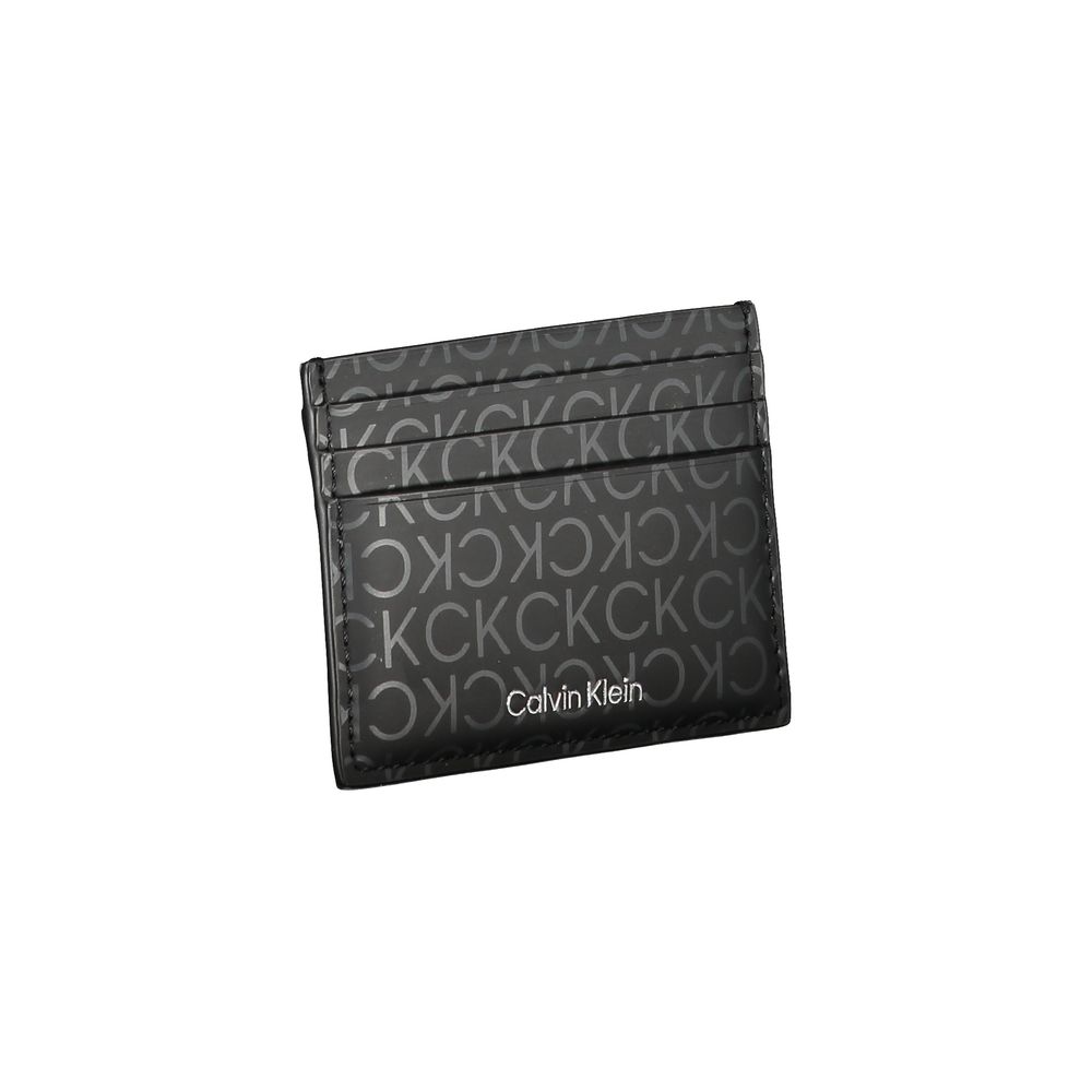 Sleek Black Card Holder with Contrast Detailing