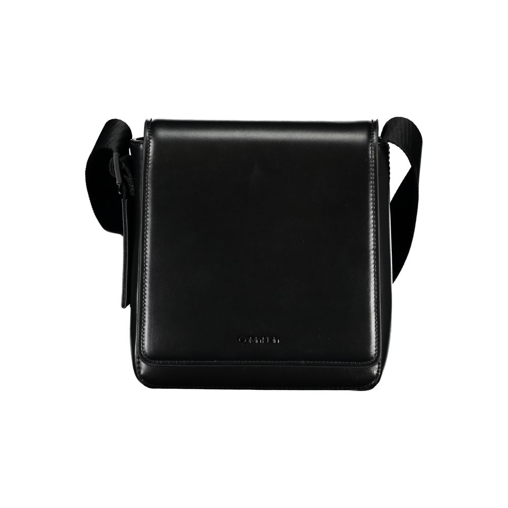 Sleek Black Shoulder Bag with Logo Detail