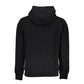 Sleek Black Cotton Hoodie with Logo Print