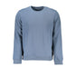 Sleek Blue Crew Neck Sporty Sweatshirt