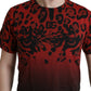 Red Leopard Print Crew Neck Tee