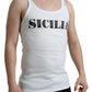 Elegant White Cotton Tank T-Shirt