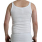 Elegant White Cotton Tank T-Shirt