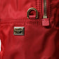 Embellished Red Backpack with Gold Detailing