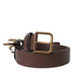 Elegant Brown Calf Leather Belt - Timeless Accessory