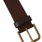 Elegant Brown Calf Leather Belt - Timeless Accessory