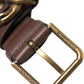 Elegant Calf Leather Belt with Metal Buckle Closure