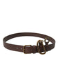 Elegant Calf Leather Belt with Metal Buckle Closure