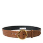 Elegant Exotic Leather Belt - Rich Brown