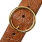 Elegant Exotic Leather Belt - Rich Brown