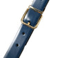 Elegant Blue Leather Belt with Metal Buckle