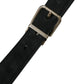 Elegant Black Leather Belt with Metal Buckle