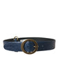 Elegant Italian Leather Belt with Metal Buckle