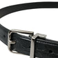 Elegant Leather Belt with Metal Buckle