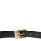 Elegant Blue Calf Leather Belt