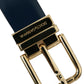 Elegant Blue Calf Leather Belt