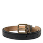 Elegant Black Calf Leather Belt