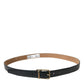 Elegant Black Calf Leather Belt