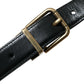 Elegant Black Calf Leather Belt