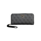 Chic Black Polyethylene Wallet with Logo Detail