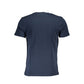 Elegant Blue Crew Neck Cotton Tee