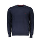 Crew Neck Embroidered Blue Sweater