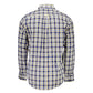 Elegant Blue Cotton Button-Down Shirt