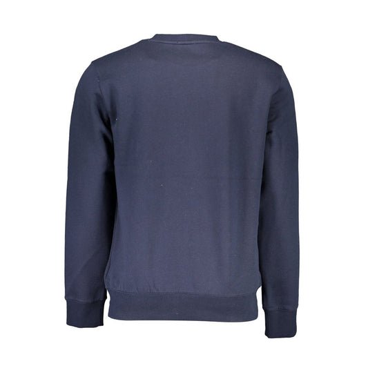 Sleek Blue Organic Cotton Crewneck Sweater