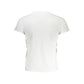 Sleek White Crew Neck Tee with Logo Accent