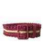 Maroon Elegance Canvas Waist Belt